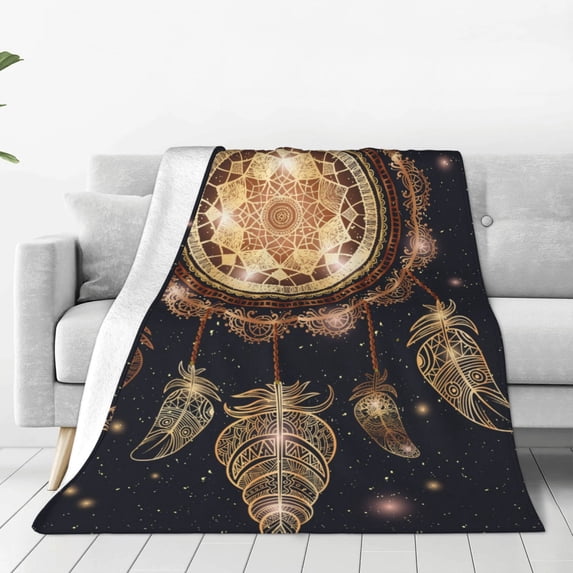 Vsdgher Dreamcatcher With Mandala Ultra-Soft Micro flannel Blanket Throw Blankets for Couch Sofa, Bed (4 sizes)-60"x50"