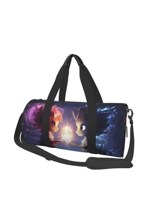 Dreamy Forest Elf 45L Foldable Duffel Bag, Sports Gym Bag,Overnight Bag, Portable Weekender Bag for Airplanes