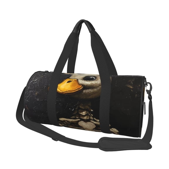 Vsdgher Duck Bones 45L Foldable Duffel Bag, Sports Gym Bag,Overnight Bag, Portable Weekender Bag for Airplanes