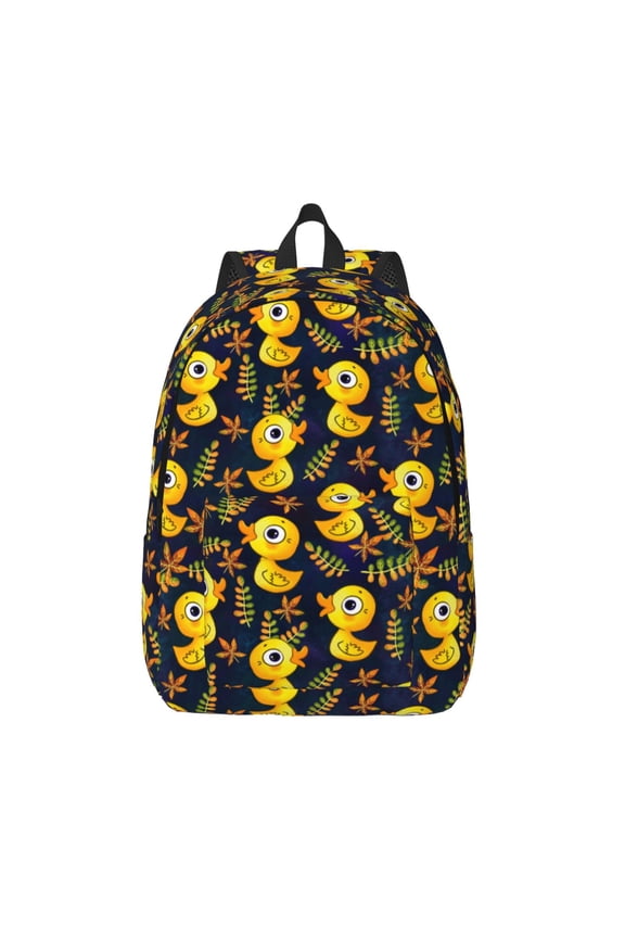 Ducks Print Canvas Backpack Travel Rucksack Unisex Knapsack 15.7/17.7Inch Laptop Backpack for Work,College -Medium