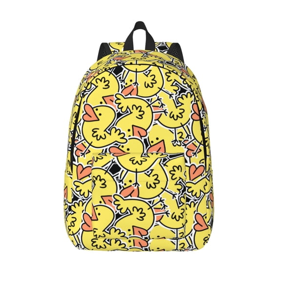 Vsdgher Ducks Print Canvas Backpack Travel Rucksack Unisex Knapsack 15.7/17.7Inch Laptop Backpack for Work,College -Small