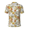 thumbnail image 1 of Vsdgher Ducks and Flowers Print Men's Short Sleeve Stretch Polo Shirt, Moisture-Wicking Performance Polo Shirt, 1 of 8
