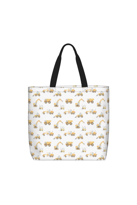 Dump Truck print Tote Bag for Women Shoulder Bag with Zipper Large Shoulder Bag Handle Handbag Portable Washable for Travel, Work