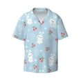 thumbnail image 1 of Vsdgher Easter Rabbit Print Men's Wrinkle Free Untucked Cuban Shirt Business Casual Button Down Shirts Short Sleeve Shirt, 1 of 7