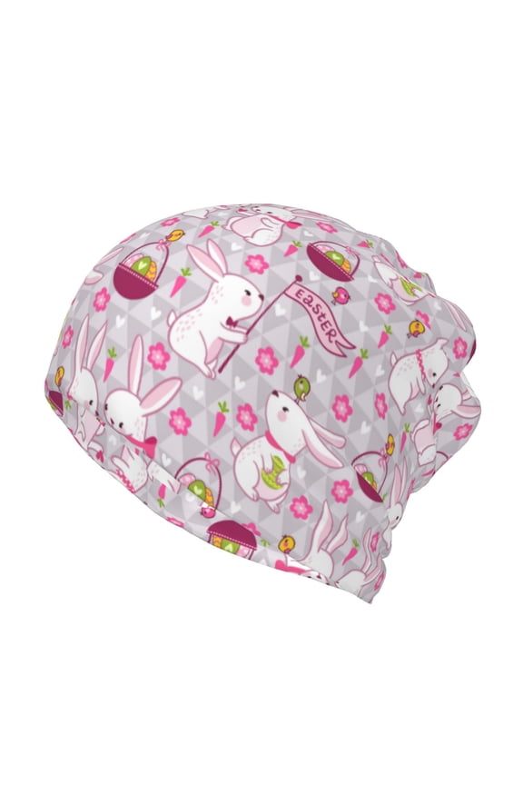 Easter Rabbit Slouchy Beanie Hat for Men/Women, Skull Cap Chemo Cap Night Sleeping Cap