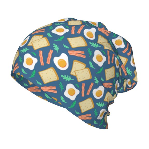 Vsdgher Eggs Toast Bacon And Arugula Toddler Beanie Baby Boys Girls Beanies Kids Winter Hats Children Knit Warm Caps