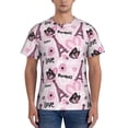 thumbnail image 1 of Vsdgher Eiffel Tower and Butterflies Print Men's Dry Fit Mesh Athletic Shirts Moisture Wicking Tennis T-Shirt Tops, 1 of 9