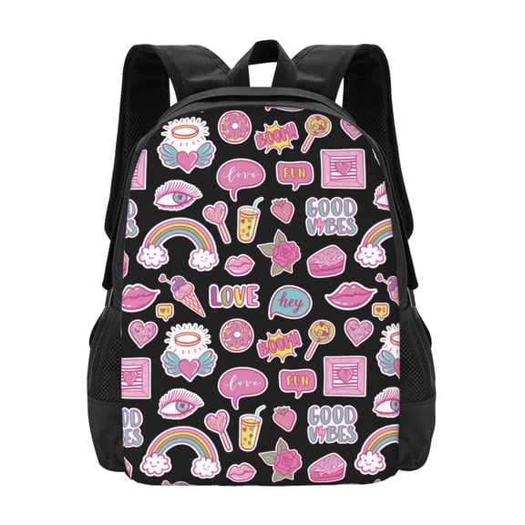 Vsdgher Elements Print Backpack for Women Men School Bookbag with Laptop Compartment for College Work Travel, Simple Fashion Casual Daypack, Fit 15" Laptop
