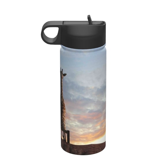 Vsdgher Elephant Giraffe for Insulated Stainless Steel Water Bottle,18oz Sports Water Bottle Stainless Steel Reusable Tumbler for Sports, Travel, and School
