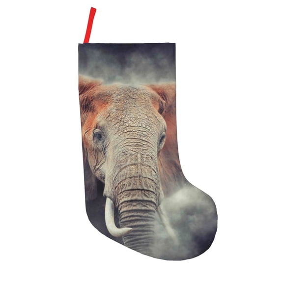 Vsdgher Elephant in Smoke Christmas Stockings 18 inch Large Kids Stocking Bags Hanging Socks for Christmas Decor Decorations