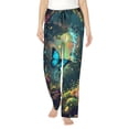 thumbnail image 1 of Vsdgher Enchanted Forest Butterfly A Women’s Womens Pajama Pants, Lounge Wide Leg PantsLounge Pants,Sleep Bottoms, Lounge for Women-Small, 1 of 6
