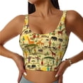 thumbnail image 1 of Vsdgher Ethnic African Print Women Sleeveless Athletic Tank Top Built-in Bra Camisole Sports Vest for Yoga Running Fitness Exercise with Removable Pads, 1 of 8