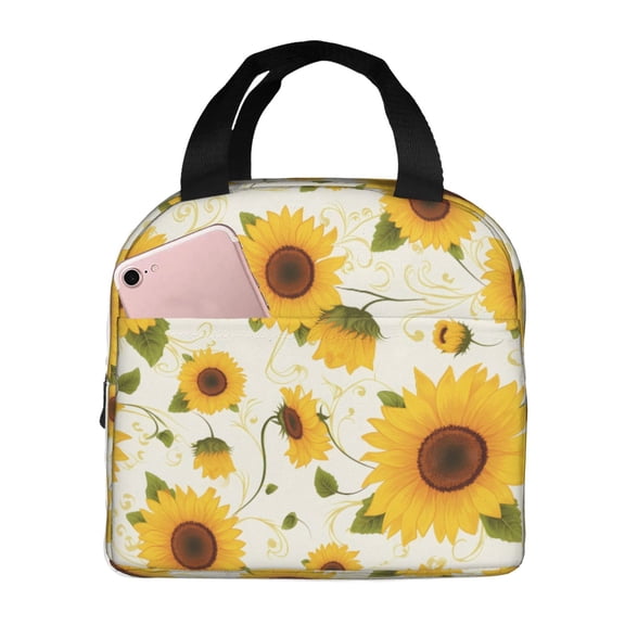Vsdgher European-style Pattern Sunflower A Lunch Bag, Lunch Box for Women Adult Men, Lunch Tote Insulated Cooler Lunch Container for Work/Office/Picnic/Travel