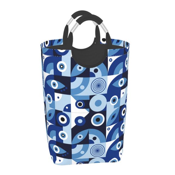 Vsdgher Evil Eye Print Square Laundry Bag Large Collapsible Dirty Clothes Bags With Handles Waterproof Essentials Storage For College Dorm, Family