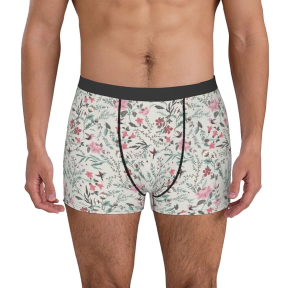 Vsdgher Fairy Floral Pattern Men's Boxer Brief Underwear,Soft Funny Underwear for Men-Large