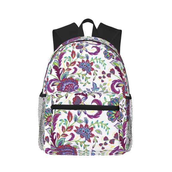 Vsdgher Fairy Flower Print Unisex Large Capacity Bookbag Schoolbag Casual Daypack for High School/College/Teens/Travel/Work