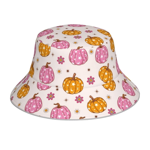 Vsdgher Fall 70s Groovy Hippie 1 Print Bucket Hat for Men&Women Bucket Hat Reversible Summer Double-Side-Wear Travel Gardening, Beach, Camping, Hiking, Fishing Cap