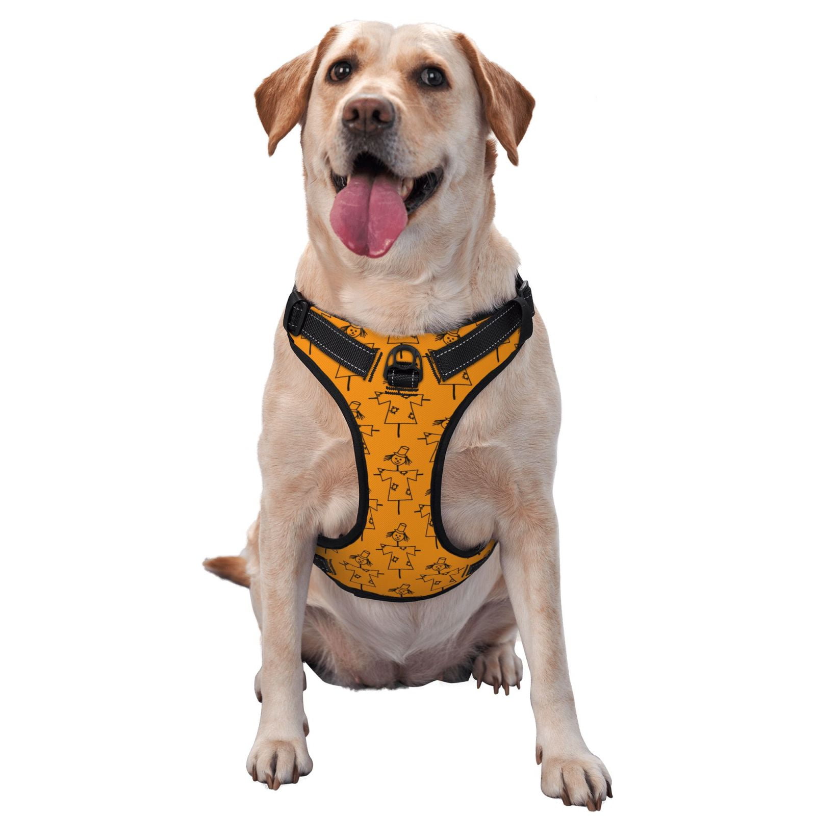 Vsdgher Fall Cute Simple Scarecrow Dog Harness, No-Pull Pet Harness, Dog Vest, Pet Vest for Small to Large Dogs-Large