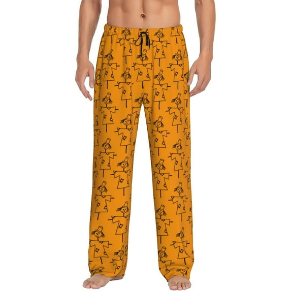 Vsdgher Fall Cute Simple Scarecrow Mens Pajama Pants Sleep & Lounge Pants, PJ Pants-X-Large