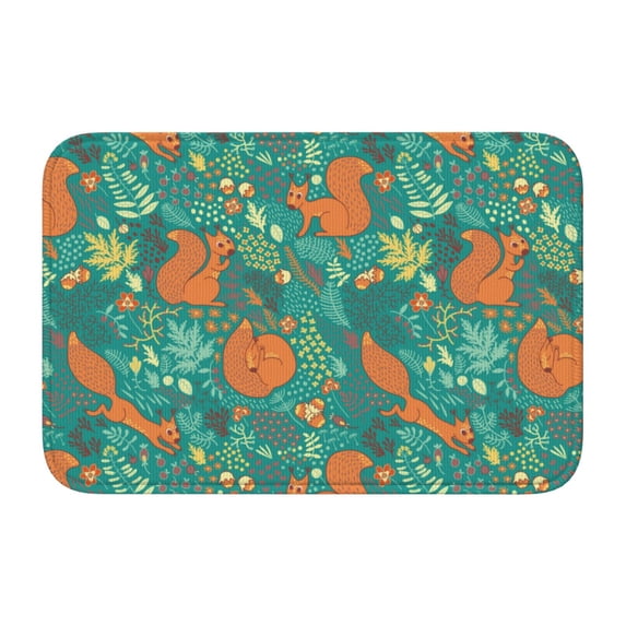 Vsdgher Fall Forest Squirrel Hem Mat 40x60 - Multipurpose Doormat for Indoor & Outdoor Use - Welcome Your Guests with our Entrance Mat