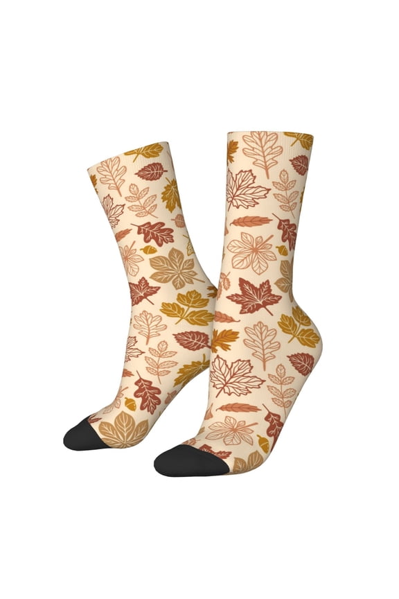 Fall Leaves Crew Socks for Men & Women, Breathable Casual Athletic Ankle Socks