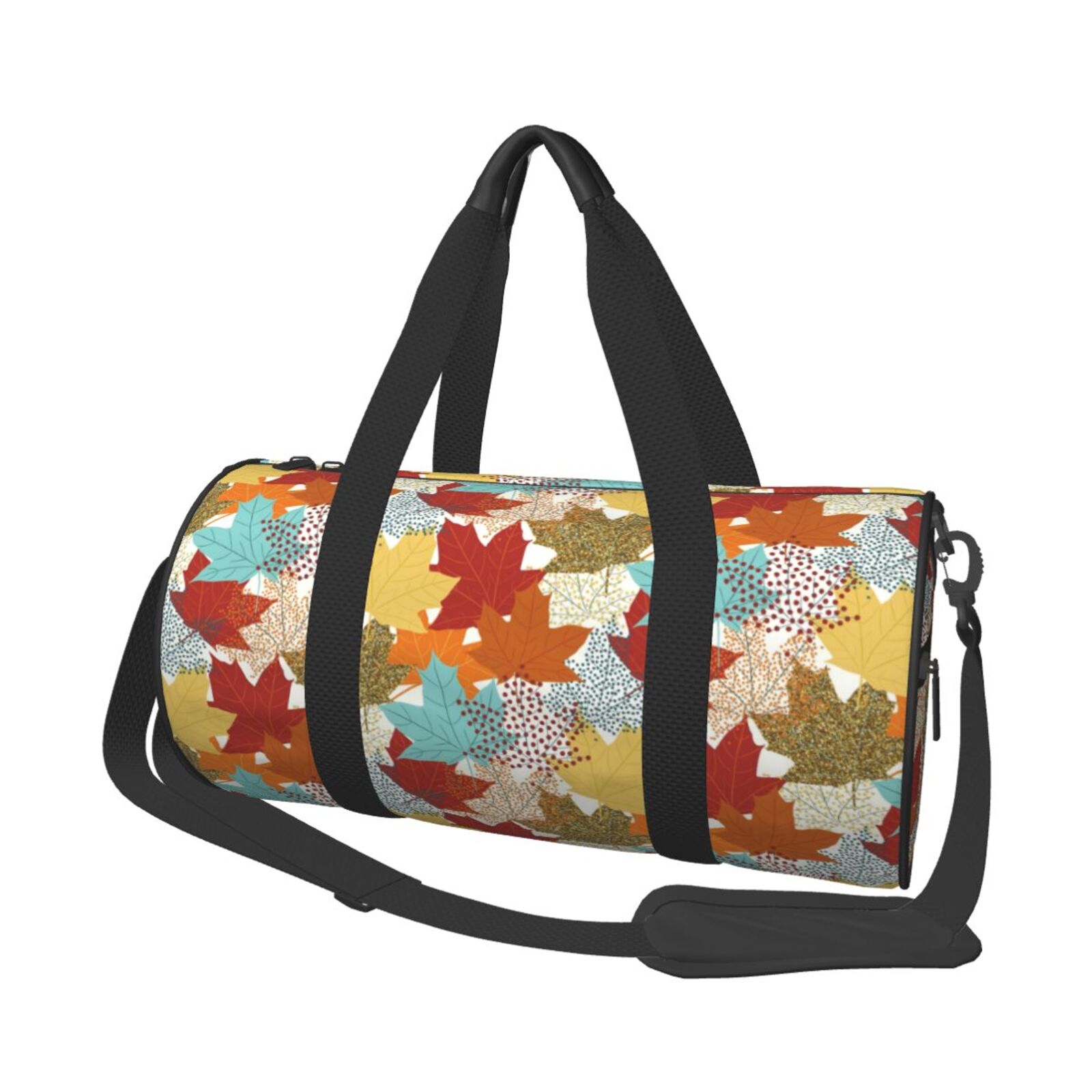 Vsdgher Fall Maple Leaves 45L Foldable Duffel Bag, Sports Gym Bag,Overnight Bag, Portable Weekender Bag for Airplanes