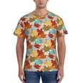 thumbnail image 1 of Vsdgher Fall Maple Leaves Print Men's Dry Fit Mesh Athletic Shirts Moisture Wicking Tennis T-Shirt Tops, 1 of 9