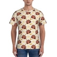 thumbnail image 1 of Vsdgher Fall Turkey Print Men's Dry Fit Mesh Athletic Shirts Moisture Wicking Tennis T-Shirt Tops, 1 of 1