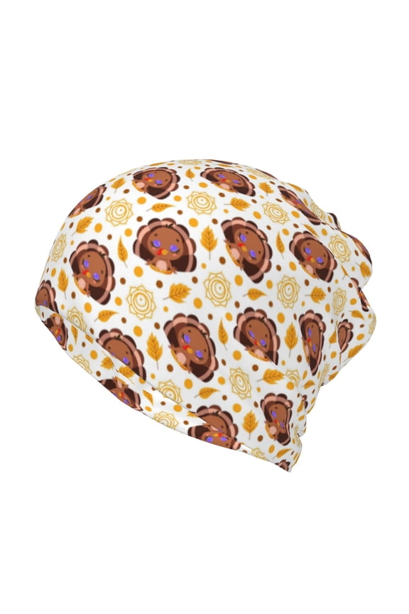 Fall Turkey Slouchy Beanie Hat for Men/Women, Skull Cap Chemo Cap Night Sleeping Cap
