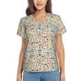 thumbnail image 1 of Vsdgher Famous Places Women Shirts V Neck Short Sleeve Tops T-Shirt Basic Tees, S to 3XLLarge, 1 of 5