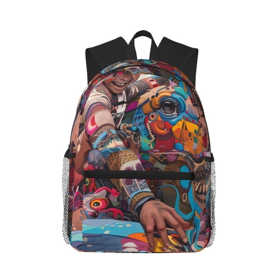 Vsdgher Fantasy Colorful Beast Unisex Large Capacity Bookbag, Schoolbag, Casual Daypack for High School, College, Teens, Travel, Work