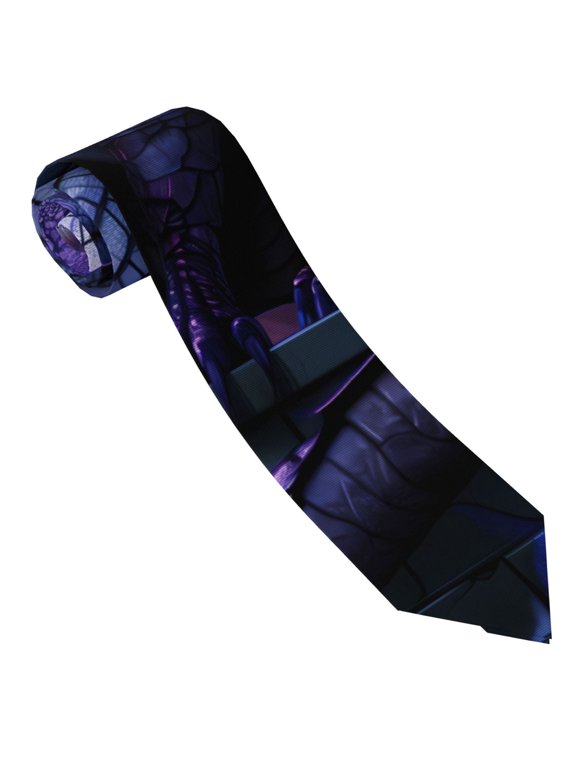 Fantasy Dragon In Cathedral Print Ties for Men 4.7" Formal Necktie Wedding Accessory Men's Business Ties for Wedding Bussiness Work