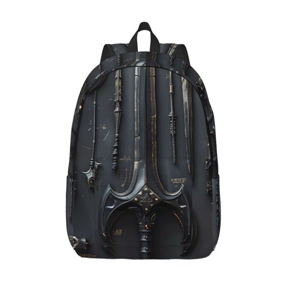 Vsdgher Fantasy Medieval Weaponry Print Canvas Backpack Travel Rucksack Unisex Knapsack 15.7/17.7Inch Laptop Backpack for Work,College -Medium