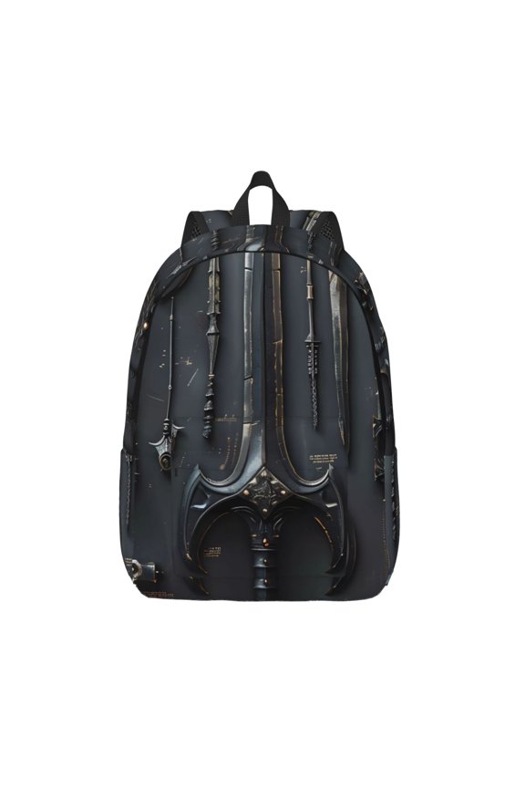 Fantasy Medieval Weaponry Print Canvas Backpack Travel Rucksack Unisex Knapsack 15.7/17.7Inch Laptop Backpack for Work,College -Medium