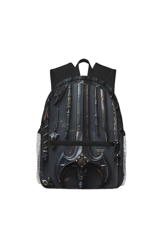 Fantasy Medieval Weaponry Unisex Large Capacity Bookbag, Schoolbag, Casual Daypack for High School, College, Teens, Travel, Work