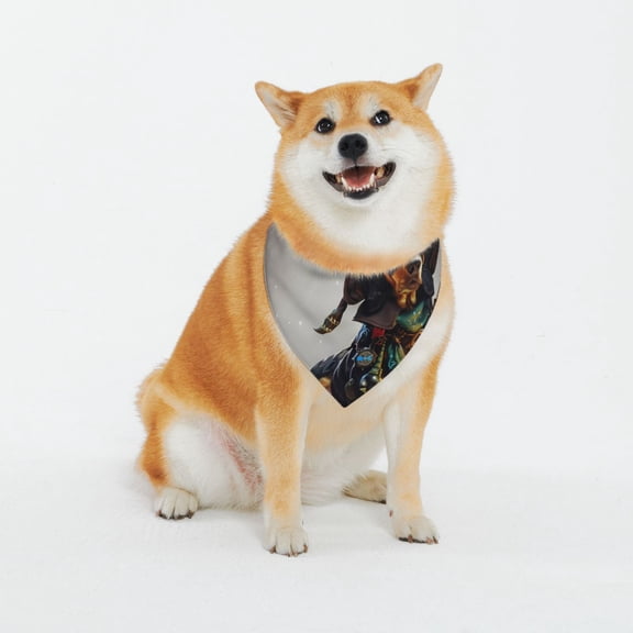 Vsdgher Fantasy Wizard Dog Art Dog Bandana Custom Dog Scarf Breathable Puppy Kerchief with Adjustable Bandana Bib for Dog and Cat-Large