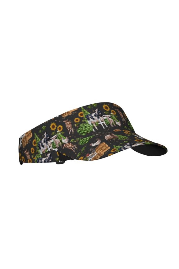 Farm Animals 2 Print Adult Sunscreen Visor Cap,1 Piece of Sport Sun Visor Hats Adjustable Sun Hat for Outdoor Activities Fits for Women and Men (One Size)