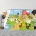thumbnail image 1 of Vsdgher Farm Animals 3 Pattern Fleece Throw Blanket, Horizontal Fleece Bedding Home Decor for Couch & Bed All Season Use -80"x60", 1 of 6