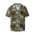 thumbnail image 1 of Vsdgher Farm Animals Print Men's Wrinkle Free Untucked Cuban Shirt Business Casual Button Down Shirts Short Sleeve Shirt, 1 of 7