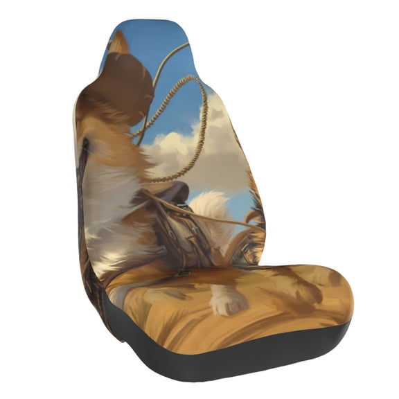 Vsdgher Farm Corgi German Shepherd for Automotive Seat Covers for Cars Trucks and SUVs, Universal Fit Anti-Slip Bucket Seat Protector for Cars,Vehicle Seat Protector for Front Seats