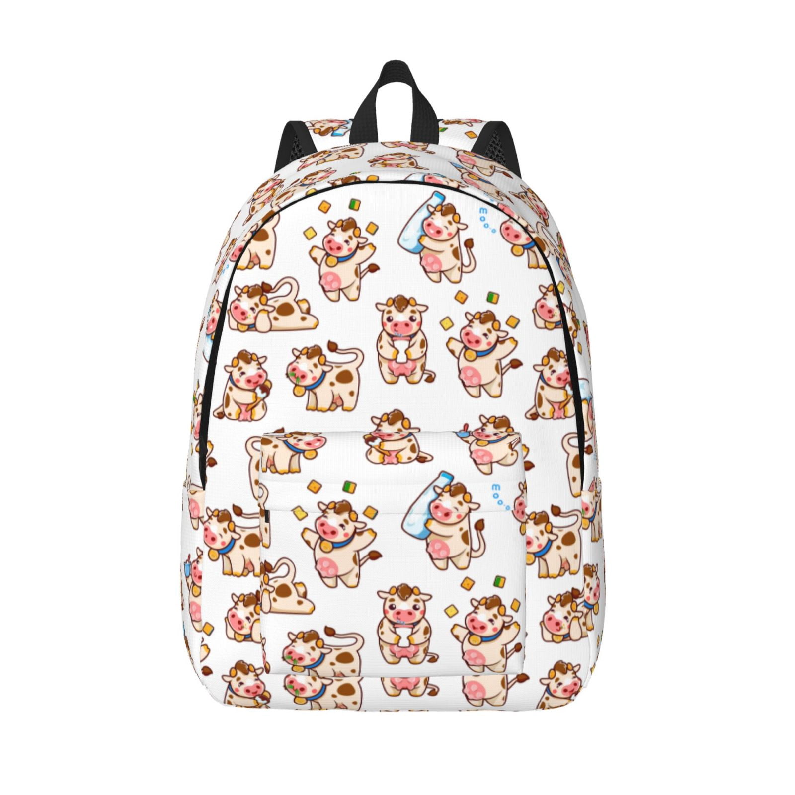 Vsdgher Farm Cow Animal Print Canvas Backpack Travel Rucksack Unisex Knapsack 15.7/17.7Inch Laptop Backpack for Work,College -Medium