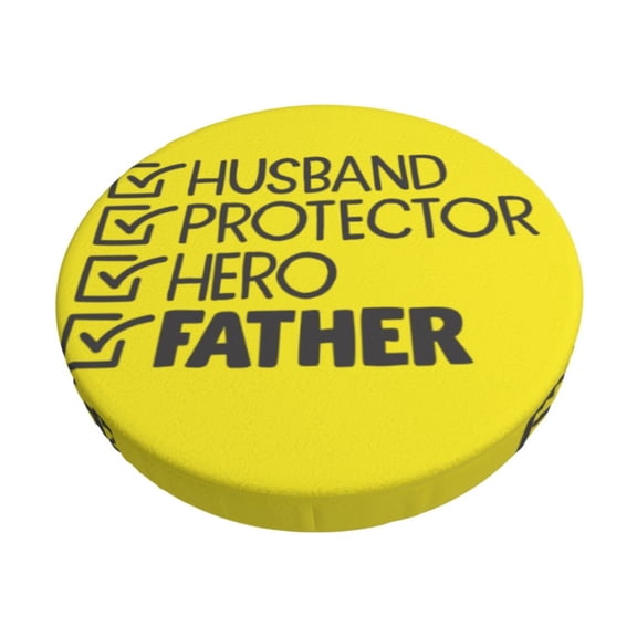 Vsdgher Father's Day Print Stool Covers Round,Stretch Round Stool Covers Washable Stool Cushion Slipcover Elastic Chair Covers for 12-14 Inch Chair