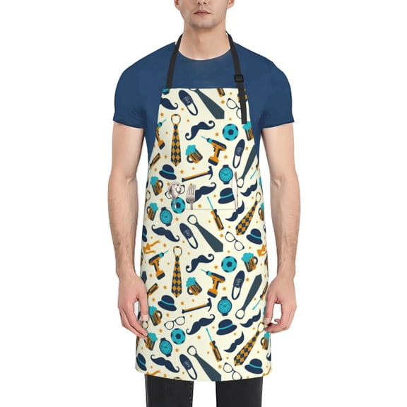 Vsdgher Fathers day Waterproof Apron with 2 Pockets Kitchen Chef Aprons Bibs for Grooming Cooking Baking Painting Gardening