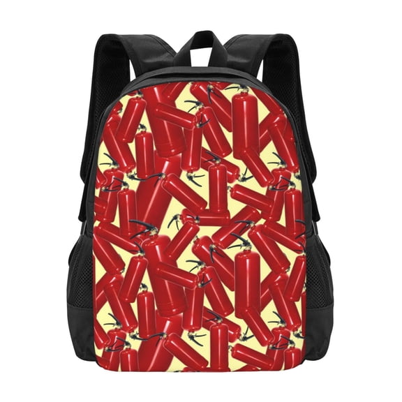 Vsdgher Fire Extinguisher Print Backpack for Women Men School Bookbag with Laptop Compartment for College Work Travel, Simple Fashion Casual Daypack, Fit 15" Laptop