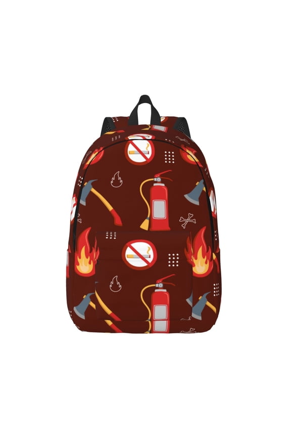 Fire Extinguisher Print Canvas Backpack Travel Rucksack Unisex Knapsack 15.7/17.7Inch Laptop Backpack for Work,College -Medium