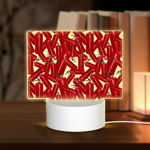Vsdgher Fire Extinguisher Rectangular Acrylic Night Light Acrylic Sleep Night Light Friend Gifts for Birthday Gifts for Women Teens Boys Girls