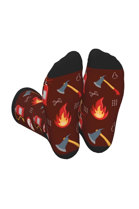 Fire Extinguisher Unisex Crew Socks Lightweight Breathable Ventilation Ankle Socks, Mid-calf socks for Daily