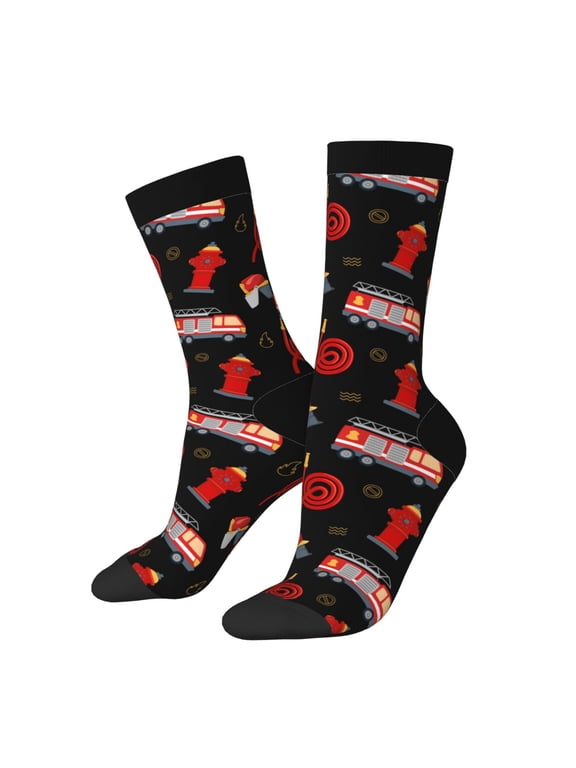 Fire Fighting Crew Socks for Men & Women, Breathable Casual Athletic Ankle Socks
