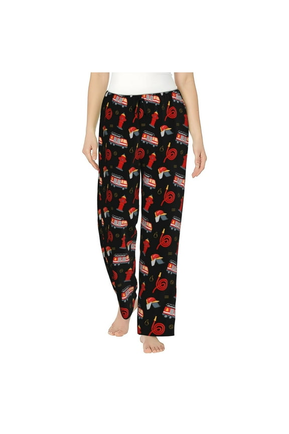 Fire Fighting Women’s Womens Pajama Pants, Lounge Wide Leg PantsLounge Pants,Sleep Bottoms, Lounge for Women-