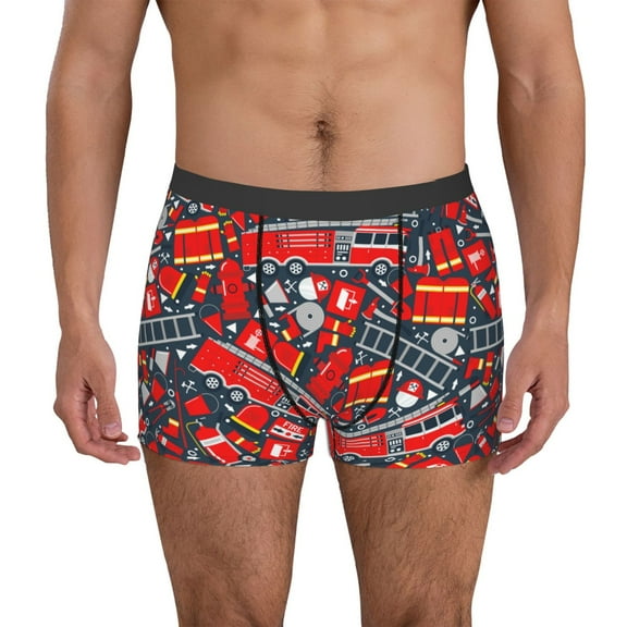 Vsdgher Fire Sign Pattern Men's Boxer Brief Underwear,Soft Funny Underwear for Men-Medium